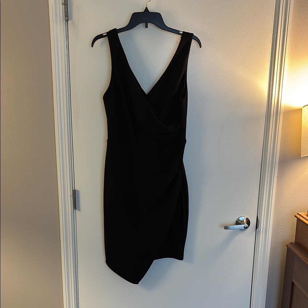 Bisou Bisou Black Asymmetrical Sheath Dress